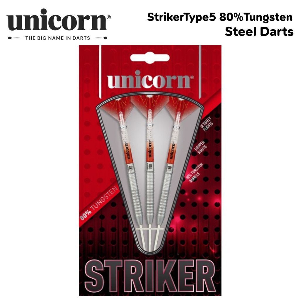 ลูกดอกปาเป้า UNICORN Striker Style5 Tungsten80% Steel Darts 21g #25028