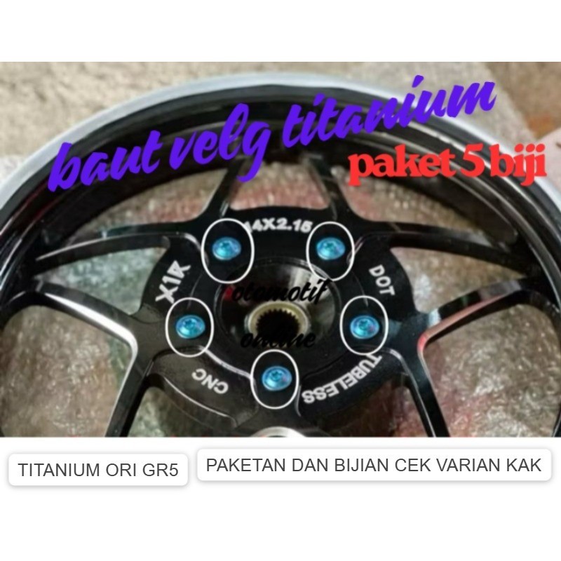 CNC X1R VND CMG DEKELVIC TITANIUM GRADE 5 RIM BOLT ORIGINAL VIETNAM
