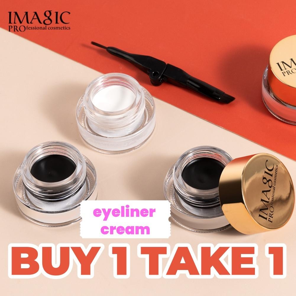 IMAGIC ซื้อ 1 TAKE 1IMAGIC สีขาวสีดําอายไลเนอร์กันน้ําครีมติดทนนานอายไลเนอร์เจลเครื่องมือแต่งหน้า|อา