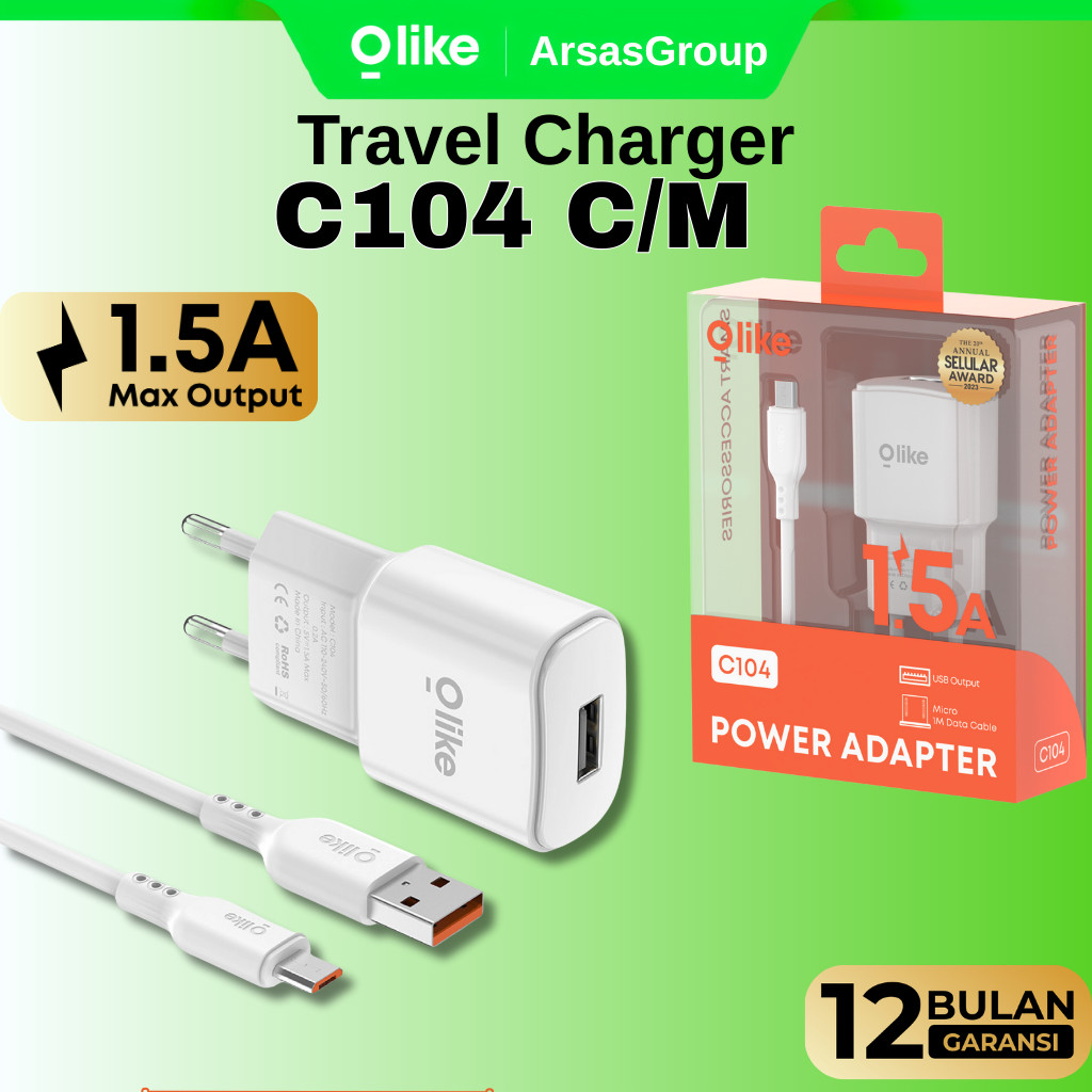 Olike C104 Charger Head Charger Adapter Fast Charging 5V/1.2A สมาร์ทป้องกัน C104 Micro และ Type C