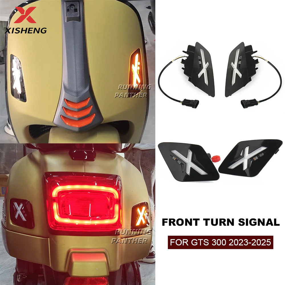 ไฟเลี้ยวไฟหน้าด้านหลัง Flasher Blinker ไฟสําหรับ Vespa GTS 300 GTS300 gts300 2023-2025