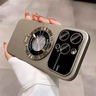 ใหม่ฝาครอบหรูหรา Matte PC เคสโทรศัพท์พร้อมชั้นวางในตัวกันกระแทก Hard Case สําหรับ IPhone 16 15 14 13 12 11 Pro Max 16plus 15plus เลนส์ป้องกันกรณี
