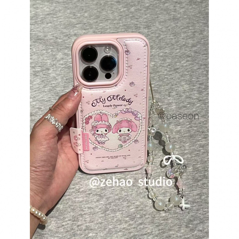 CaseOn หนังสีชมพู Patten การ์ตูนแฟชั่นน่ารักเคสโทรศัพท์สําหรับ IPhone 15 14 13 16 Pro Max 14pro 16pro 15pro 16promax ฝาครอบป้องกัน Hard Glitter ง่ายใส