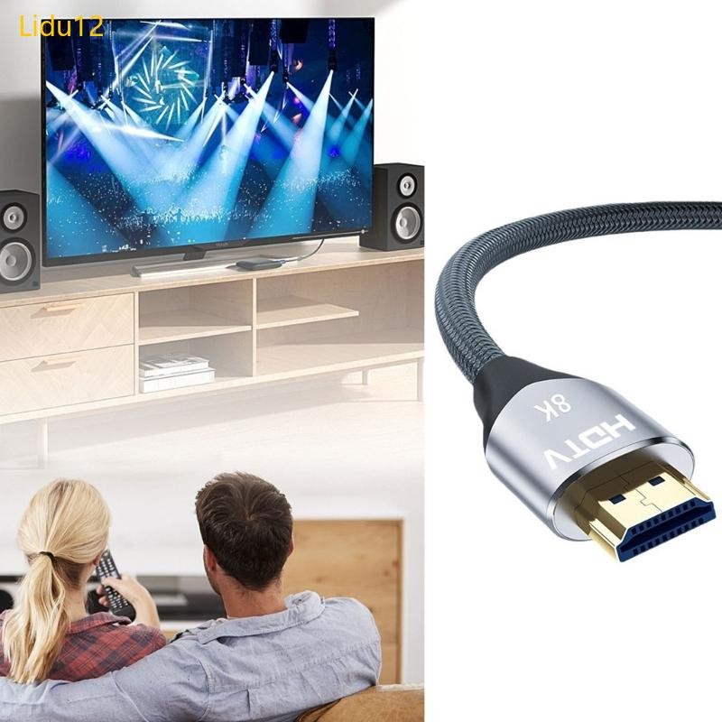 Lidu12 8K HDTV Port Video Cable 2 1 HDTV สายไฟ 8K60Hz 4K120Hz 48Gbps อัพเกรดสําหรับกล้องกล้องวิดีโอ 