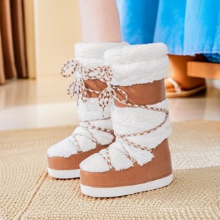 รองเท้าหิมะสำหรับผู้หญิง แบบขนยาว อุ่นสบาย เหมาะสำหรับการเล่…