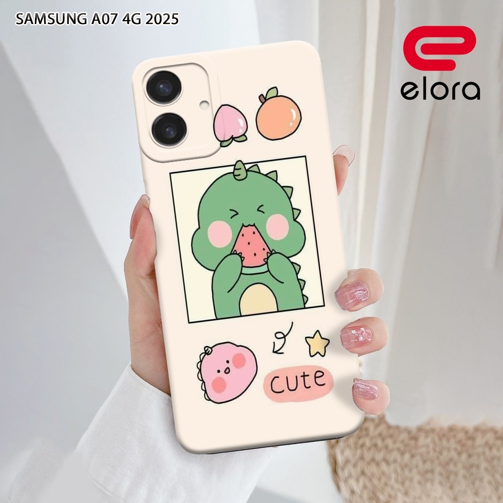 เคส HP Samsung A07 4G 2025 - Elolora.id - เคส Samsung A07 4G - เคส Dino Motif - ตัวป้องกันมือถือ - S