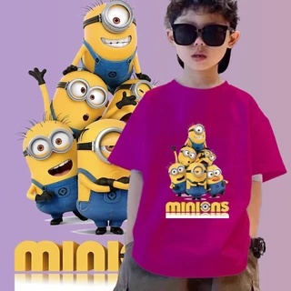 เสื้อยืดมินเนี่ยนสำหรับเด็ก 8 สี เหมาะสำหรับอายุ 1-11 ปี ขายดีในฤดูร้อน