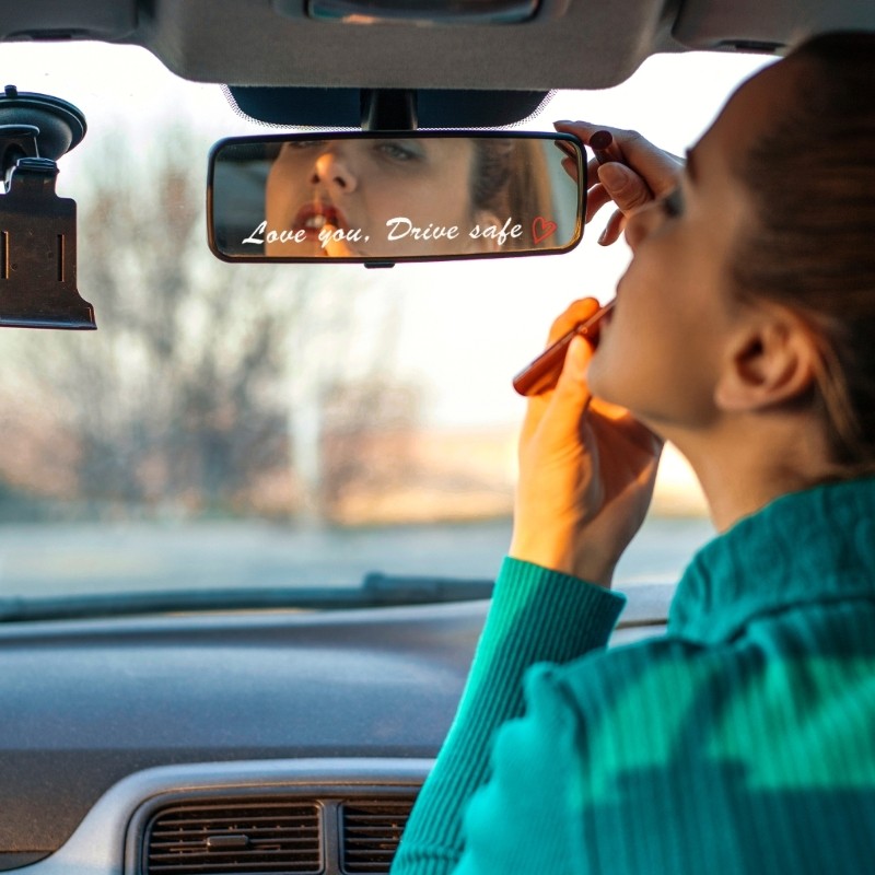 EDB* Vanity Mirror Decals Love Drive Safe Sticker Decorativie for Car Rearview