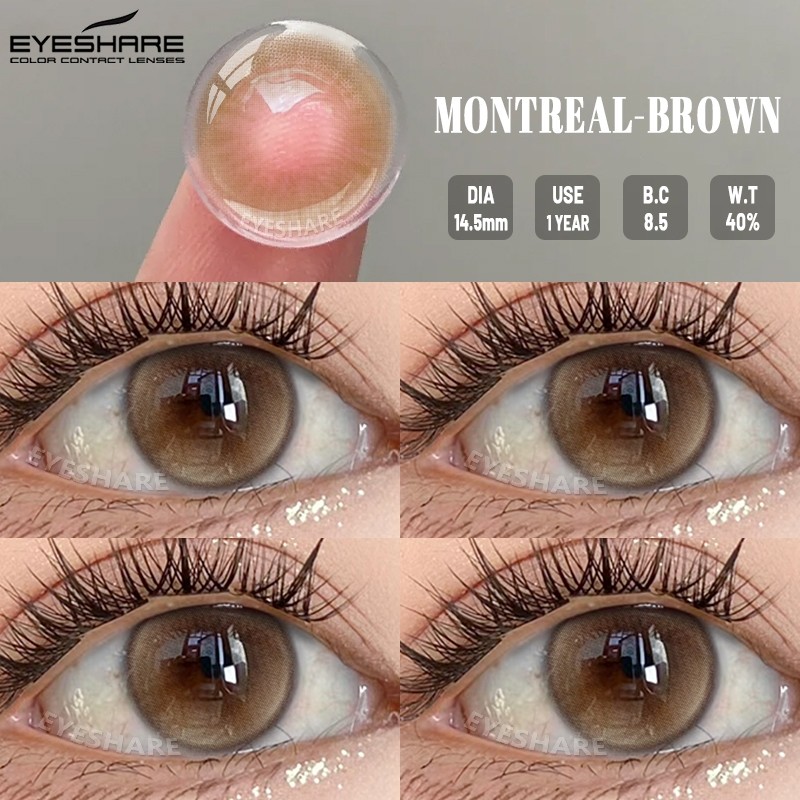 【COD】Eyeshare 1 คู่  MONTREAL สีน้ำตาล คอนแทคเลนส์สี คอนแทคเลนส์ธรรมชาติ ตา ซอฟต์เลนส์ รูม่านตา