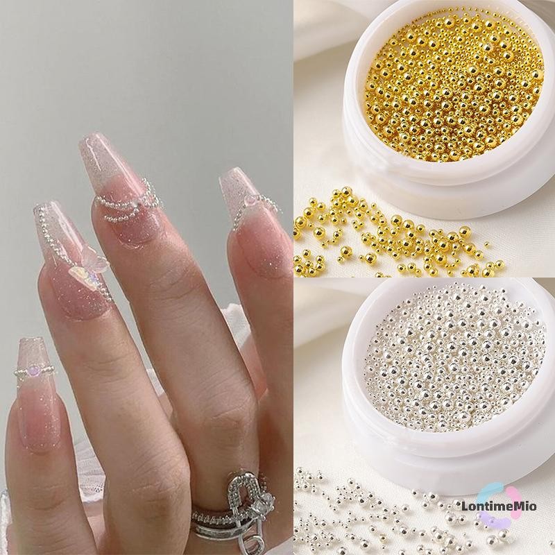 LontimeMio] 0.4 มม.-1.5 มม.โลหะ Micro Caviars โลหะผสมเล็บ Rhinestones เครื่องประดับเล็บอุปกรณ์เสริม DIY เครื่องประดับใหม่