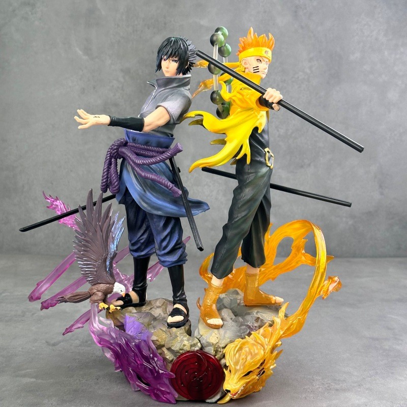 Naruto Deformed Sasuke Figure Uchiha Sasuke Uzumaki Naruto Sasuke Resonance Anime Figure Model Whole