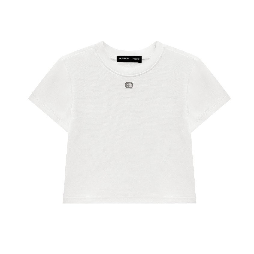 เสื้อยืดBNK BOB แขนสั้นคอกลม ผ้าคอตตอน รายละเอียดโลโก้เงิน NL3H