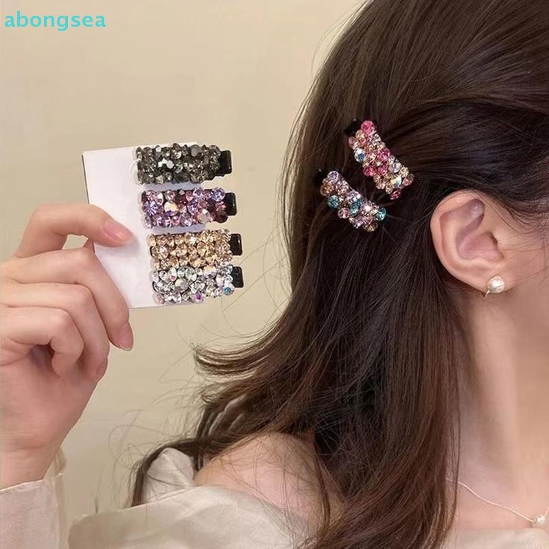 Abongsea กิ๊บติดผมRhineStone สีสันสดใสมีสไตล์ สำหรับสาวๆ