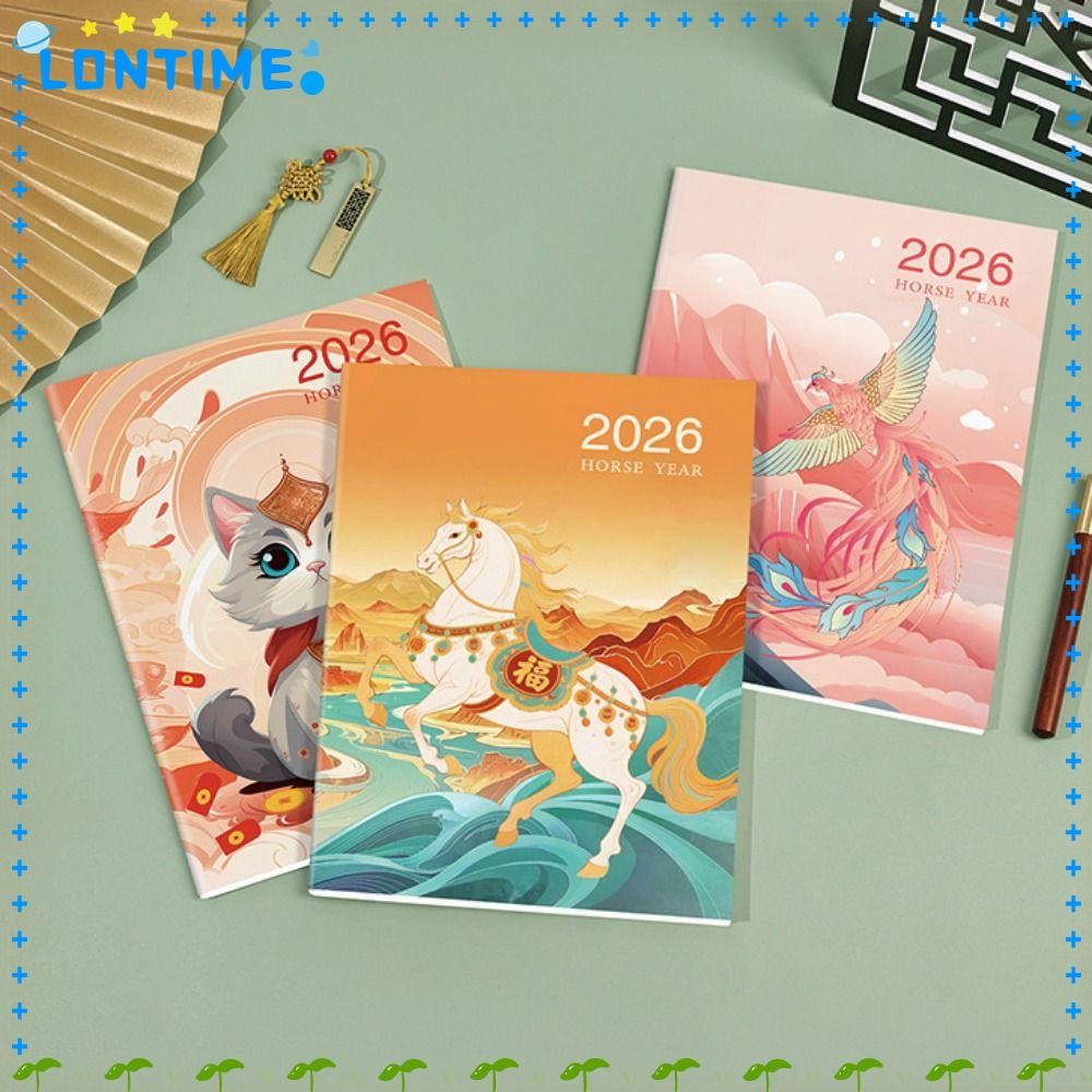 LONTIME สมุดแพลนเนอร์ ประสิทธิภาพการทํางาน 24 แผ่น 2026 ตารางสมุดบันทึกแผนการเรียนรู้แบบพกพา A4 Life Check-in 2026 ปฏิทิน Planner Office