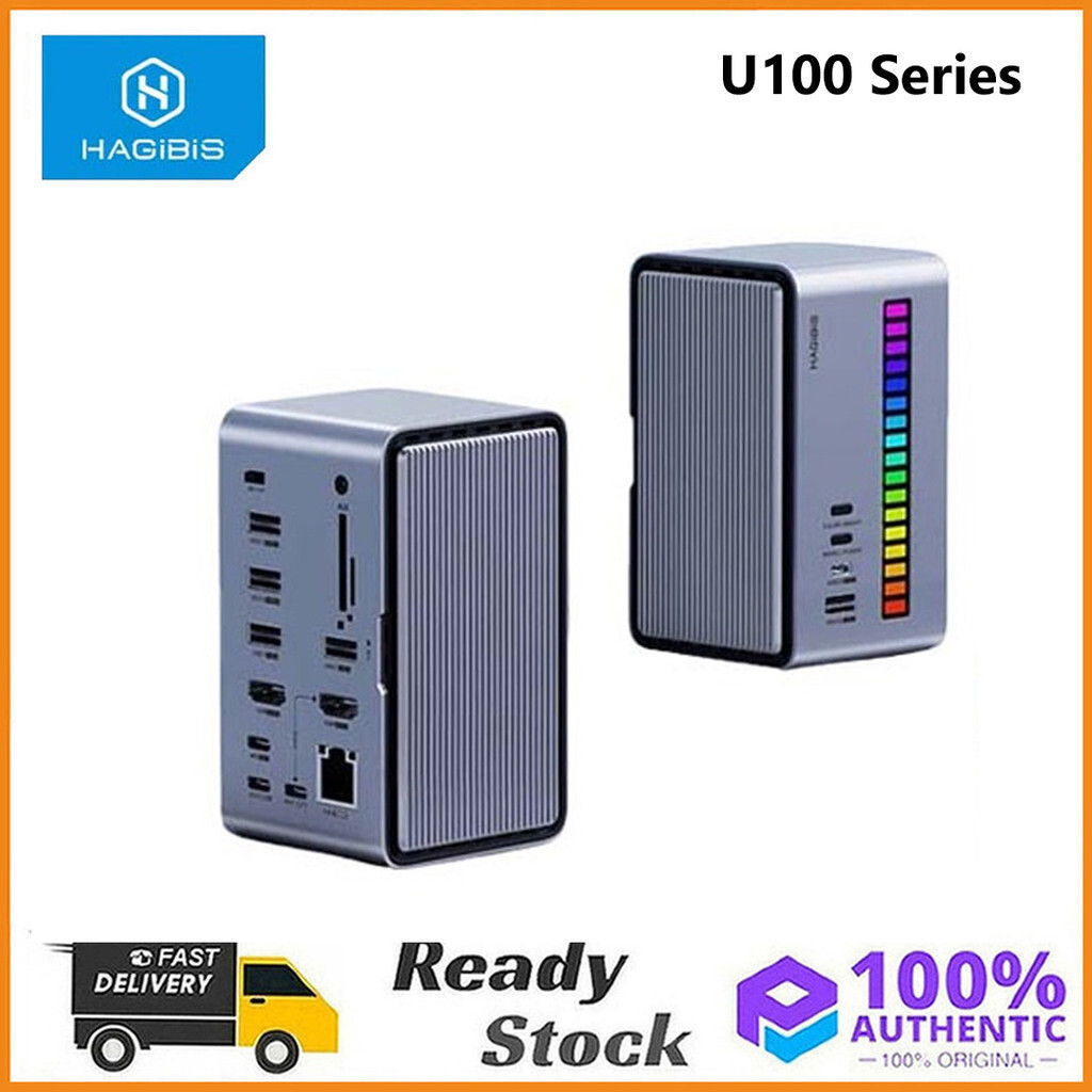 Original Hagibis U100 Lite U100 Pro U100 Ultra USB C Docking Station พร้อม Dual HD เข้ากันได้กับ M.2