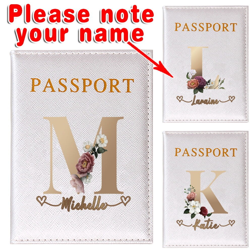 กระเป๋าใส่ PASSPORT สวยงามฟรีสลักชื่อชื่อที่กำหนดเองปกน่ารักแฟชั่นผู้หญิงผู้ชาย
