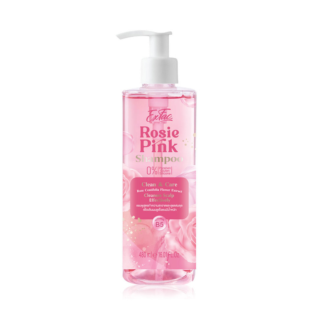EXFAC Shampoo Rosie Pink 480ml เอ็กซ์แฟค แชมพูสูตรปราศจากซิลิโคน. - รูปที่ 2