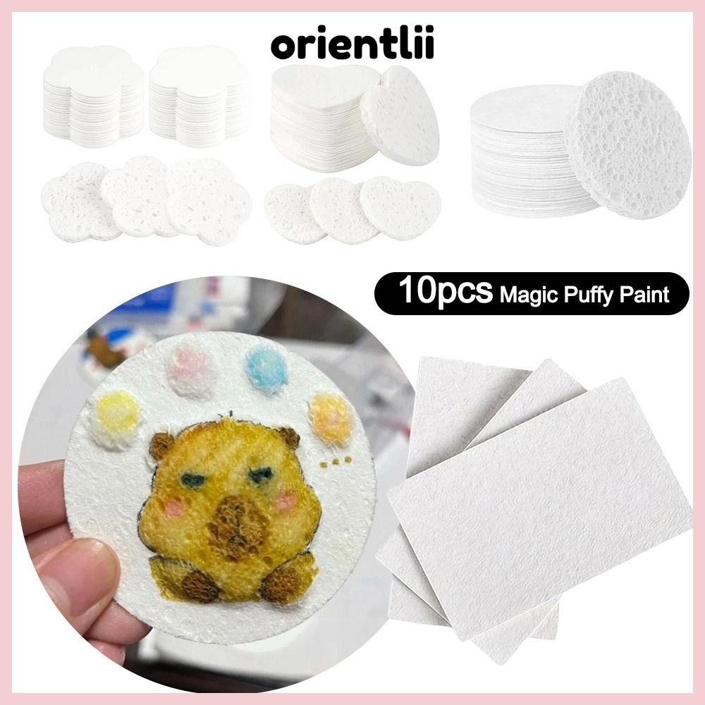 ORIENTLEE Magic Puffy Paint, ของเล่นเพื่อการศึกษาพร้อมปากกาและขาตั้ง Texture ภาพวาดกระดาษ, Creative 