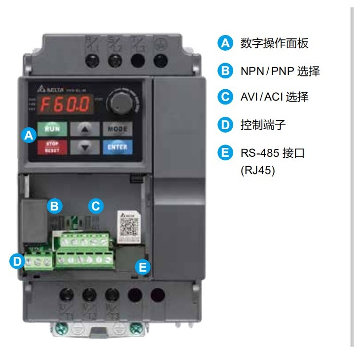 Delta EL Series VFD007/002/004/015/022/040/EL21W/43W ของแท้ขนาดเล็ก