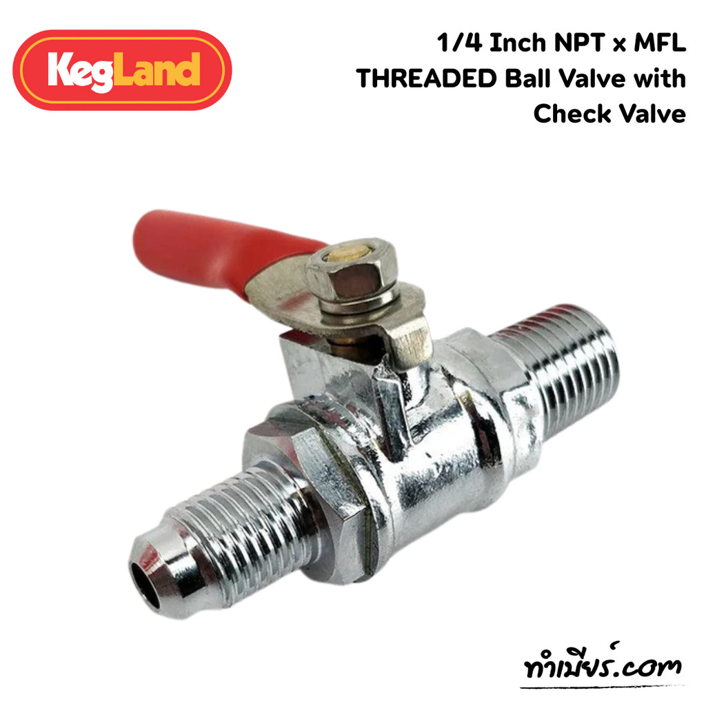 1/4 Inch NPT x MFL THREADED Ball Valve with Check Valve KL16520
