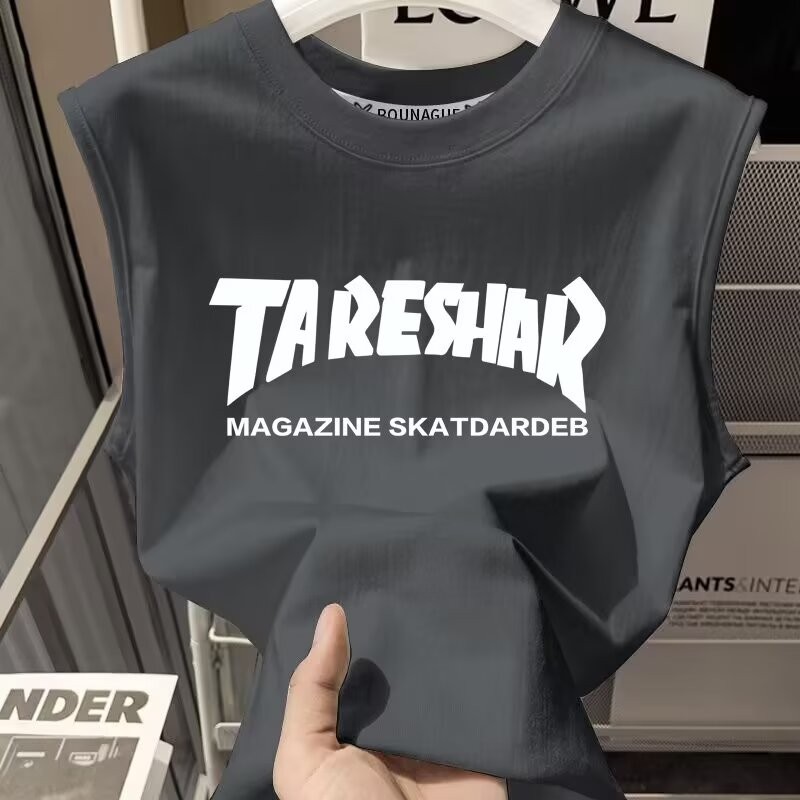 2025 NEW 2025 Letter Print Sleeveless Vest for Women Ins Super Popular Loose Fit Tank Top T-Shirt Co