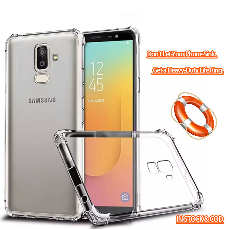 Samsung Galaxy A6+ A6 Plus J8 2018 SM-A605 คริสตัลใส 4 มุมกันกระแทก Soft Jelly เคสโทรศัพท์ฝาหลังกันชนโปร่งใส
