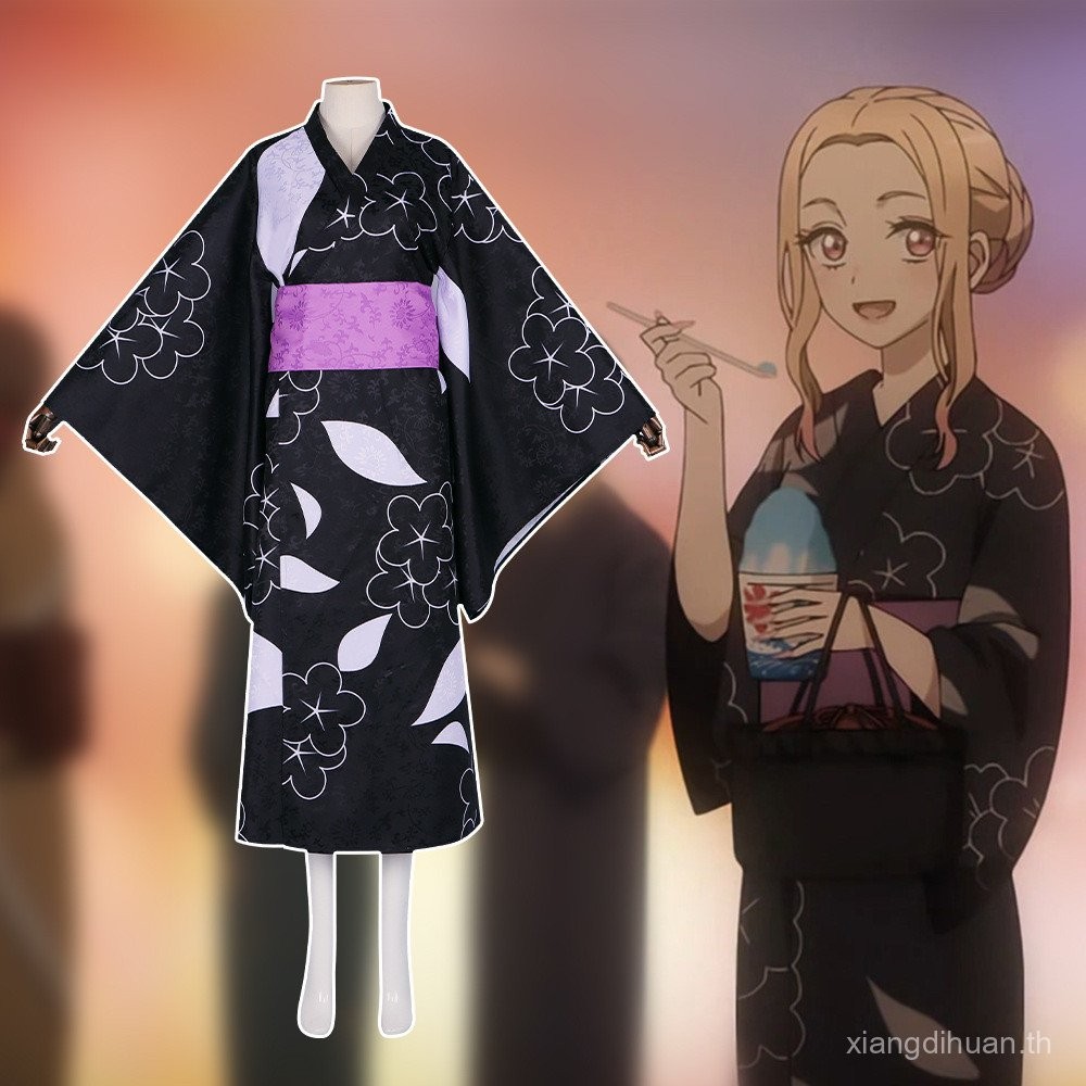 Cosplay My Dress-Up Darling ชุดคอสเพลย์ Marin Kitagawa ลาย.Patterned Jacquard Kimono Yukata