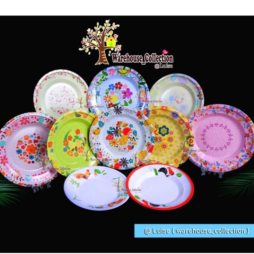 DECORAATE FULL PRINT ZINC PLATE 20 ซม./ 22 ซม./ 24 ซม./THICK DEC PRINT จาน ENAMEL