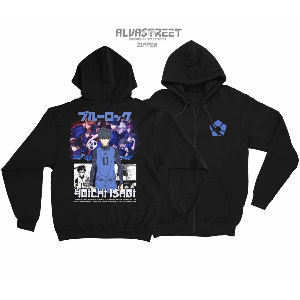 เสื้อยืดอะนิเมะซิป YOICHI ISAGI BLUE LOCK 003 Hoodie Distro ญี่ปุ่นอะนิเมะเสื้อกันหนาว AlvaStreetS-5