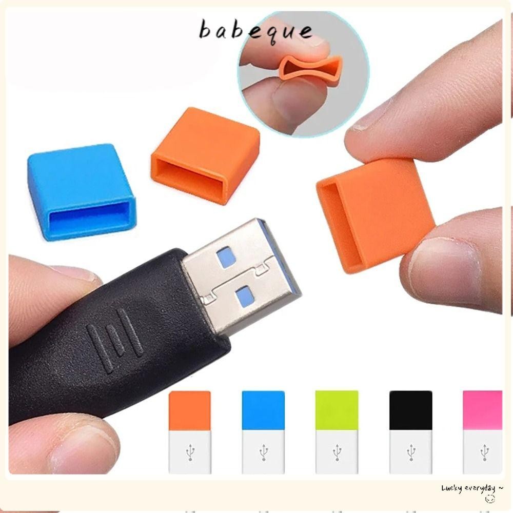 BABEQUE ปลั๊ก Stopper, ป้องกันฝุ่นสีทึบ USB ชายฝาครอบกันฝุ่น, USB ชายฝาครอบป้องกัน Transfer Data สายไฟซิลิโคนชาร์จ Extension USB ชายป้องกันฝาปิด