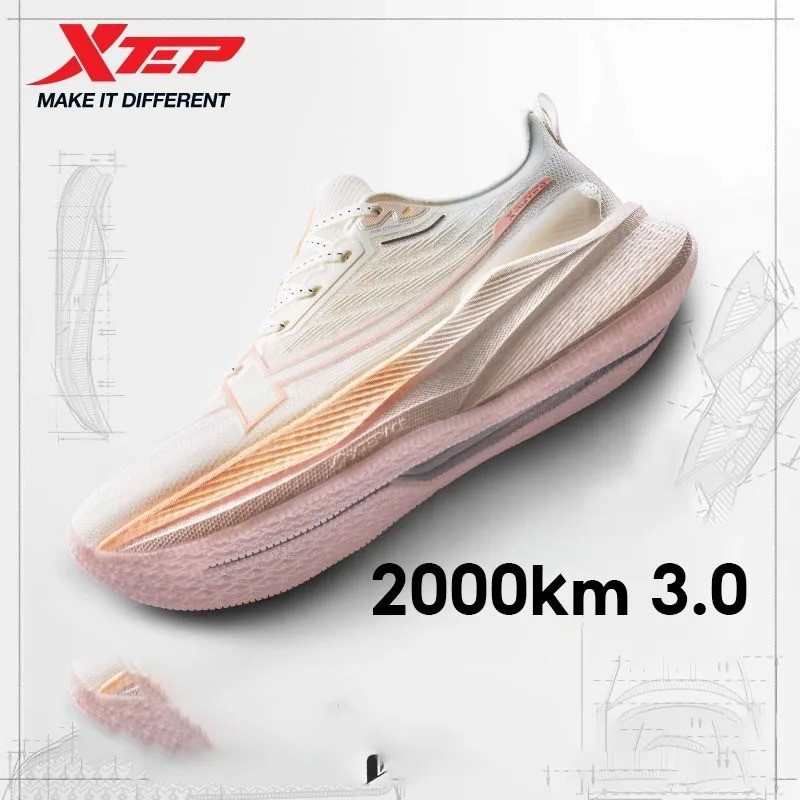 XTEP 2000km 3.0 ผู้หญิง Runn รองเท้า Shock Absorption Body Test รถไฟกีฬารองเท้ารองเท้าผ้าใบผู้หญิงรอ