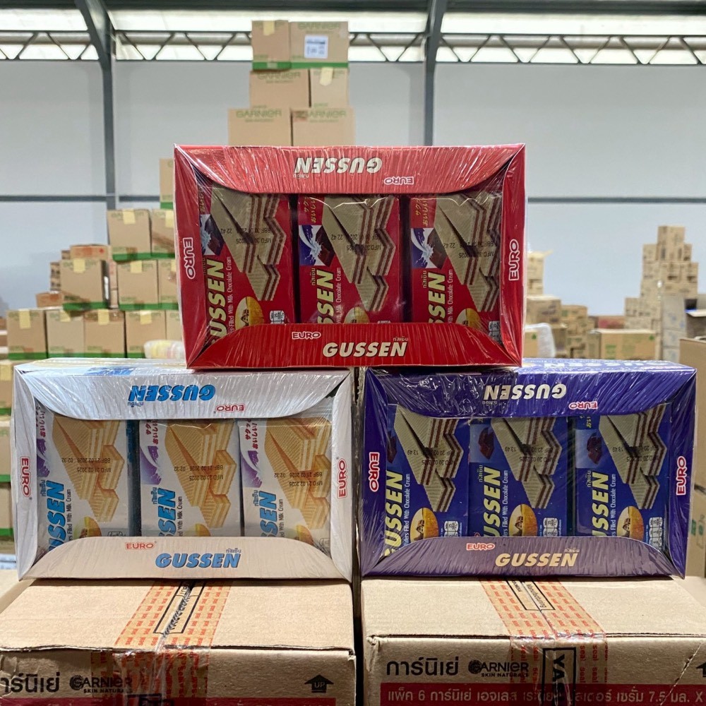 mone_stock กัสเซ็น Gussen เวเฟอร์สอดไส้ 22กรัม 12ซอง/กล่อง