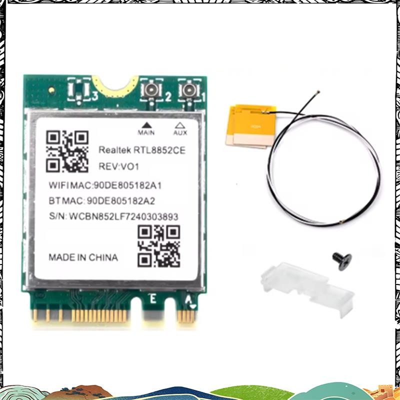 การ์ดเครือข่าย Super 6E RTL8852CE M.2 สําหรับการ์ดเครือข่าย 10/11 2.4/5/6GHz