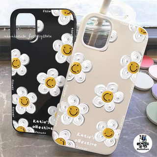 เคสโทรศัพท์ For iPhone 16 16PRO 14 14PROMAX 11 15 13 12 15Pro Max 8 7 16 Plus X XR ดอกไม้ยิ้มแย้ม นิ่มกันกระแทก เคสไอโฟน