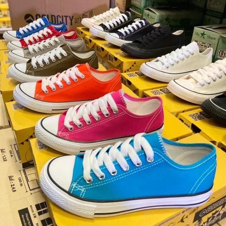 Goldcity GC1207 รองเท้าผ้าใบแฟชั่นทรงคลาสสิค (โกลด์ซิตี้) Size : 37-47 (พร้อมส่ง!)