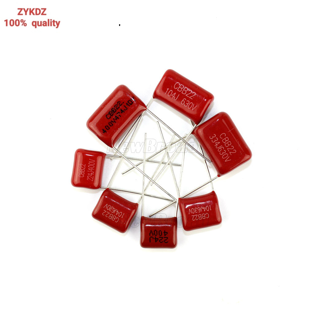 20PCS 100V101J 102J 103J 104J 153J 221J 223J 224J 332J 333J 471J 473J 474J 684J Pitch 5mm100V CBB ตั