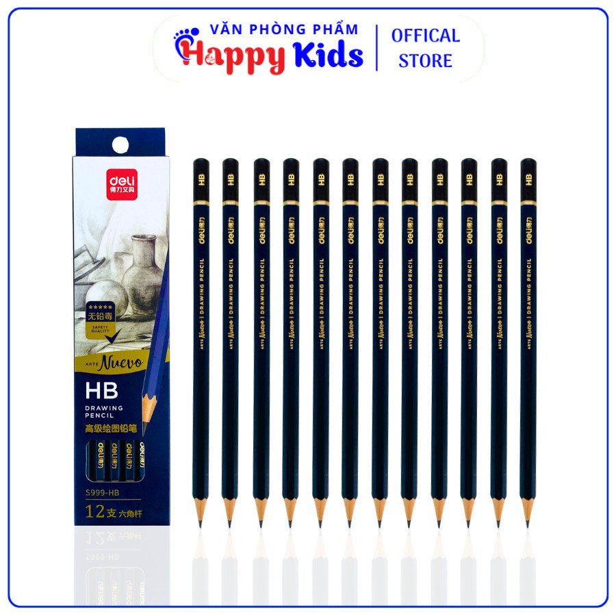 Deli Brand S999 ดินสอไม้พรีเมี่ยม HB Nib, ตะกั่วนุ่มลื่น 2B, ไม่ง่ายที่จะทําลาย, ผงตะกั่วน้อย - VPP 