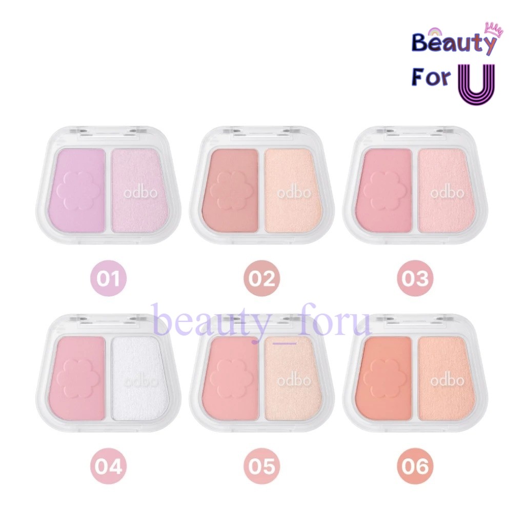 Odbo Duo Fuse Blush & Highlight od1333 บลัช แอนด์ ไฮไลท์ ขนาด 38.8กรัม