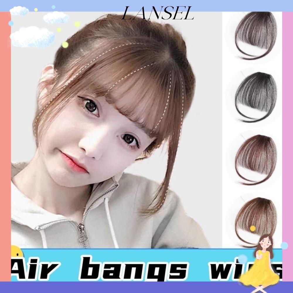 LA Air Bangs Hairpiece, สําหรับสาวสีดําสีน้ําตาล Mini Fake Bangs, ผู้หญิงสังเคราะห์ Hairpiece Extens
