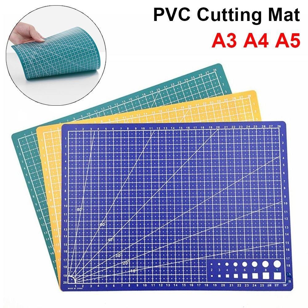 ROSEGOOD 1 ชิ้นเขียง,หนังหัตถกรรมเครื่องมือ A3 A4 A5 ตัด, Double-side PVC แกะสลัก Patchwork เย็บ Workbench Pad บ้าน DIY