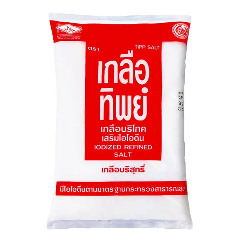 เกลือทิพย์ เกลือบริโภคเสริมไอโอดีน 1 กก. (THIP SALT Iodized Refined Salt 1 kg)