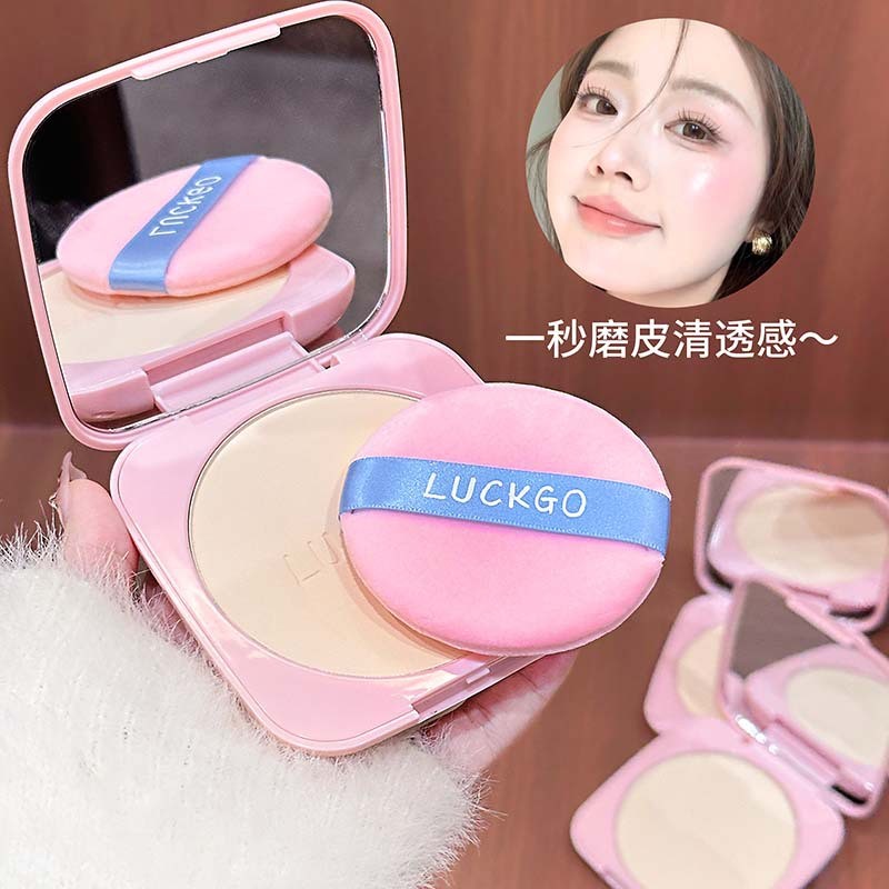 Matte Velvet LUCKGO Soft Focus คอนซีลเลอร์ Pressed Powder ราคาถูก hl เครื่องสําอางควบคุมน้ํามันนักเร