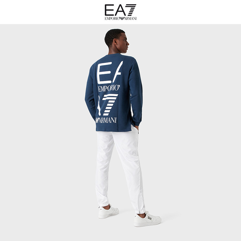 EMPORIO ARMANI/ARMANI EA7/Cotton Round Neck Sweatshirt Mens Autumn Winter