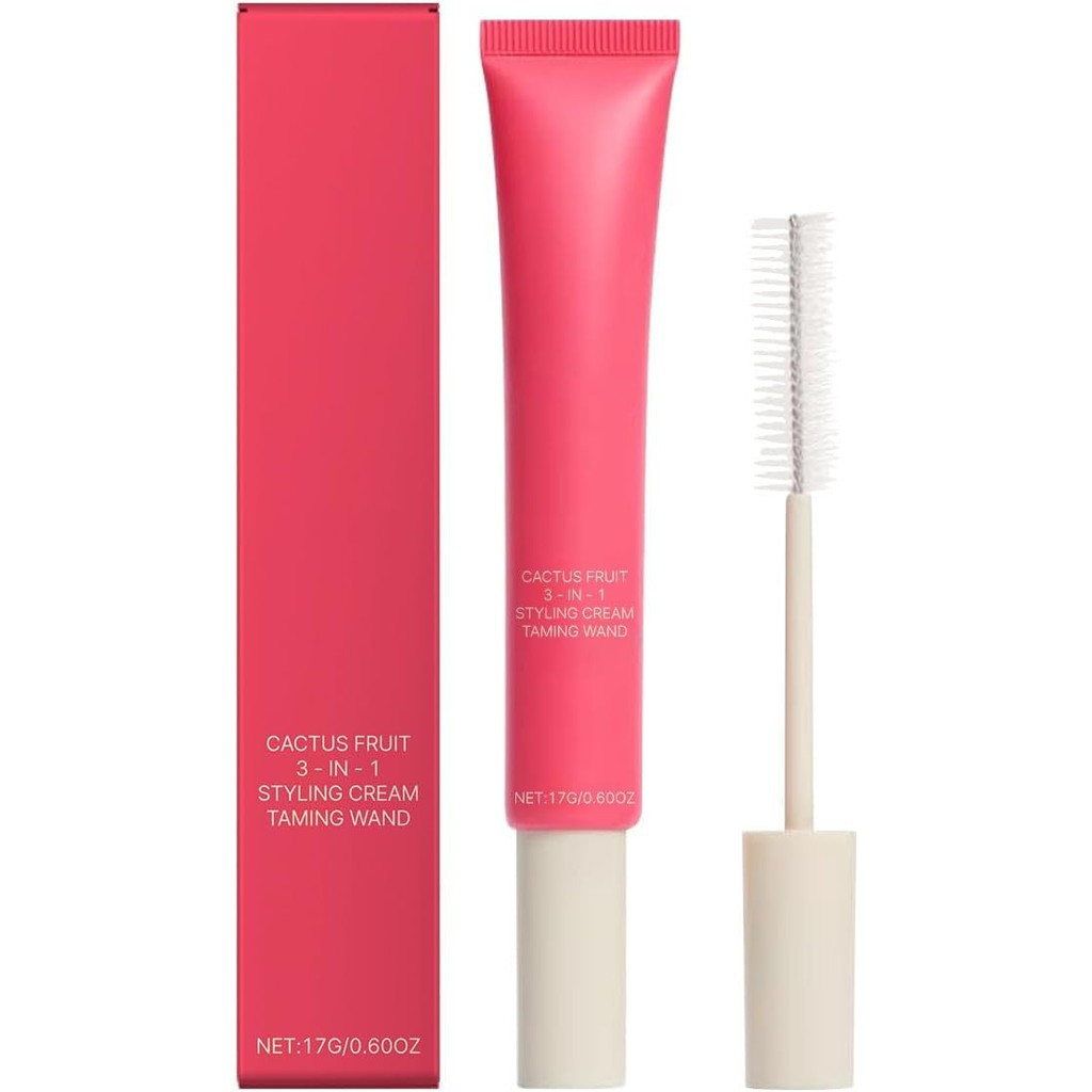 ครีมจัดแต่งทรงผม 3-in-1 พร้อม Taming Wand - Frizz Control & Edge Styler | สารสกัดจากผลไม้กระบองเพชร 