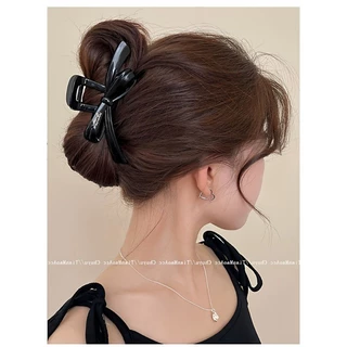เวอร์ชั่นเกาหลีของโบว์สามมิติจดหมายขนาดใหญ่คลิปสีชมพูความรู้สึกระดับไฮเอนด์ด้านหลังผมหัวคลิปฉลามกิ๊บซอก