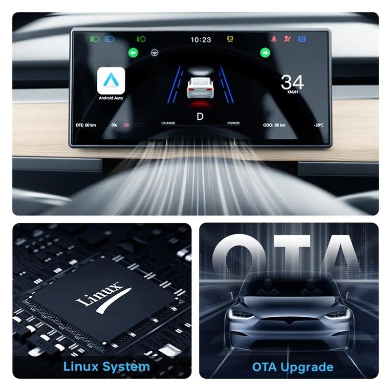 AM-Head Up สําหรับ Tesla รุ่น 3/Y, 9 นิ้วหน้าจอ ABS HUD Carplay Android Auto รถ Dashboard เครื่องมือ