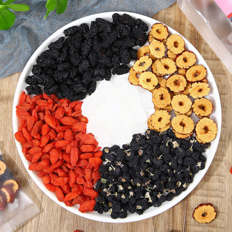 สุขภาพนําถุงสินค้าทําชานอนดึกชาดอกไม้หม่อนผสม Wolfberry Live Wolfberry ชาวันที่สีแดง Z7NY