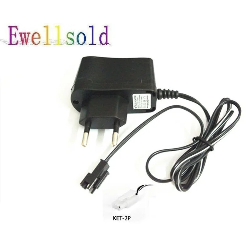 Ewellsold DC 4.8V 250mA AC/DC Adaptor wall charger สําหรับ 4.8V Ni-CD/4.8 Ni-MH rechargable SM ปลั๊ก