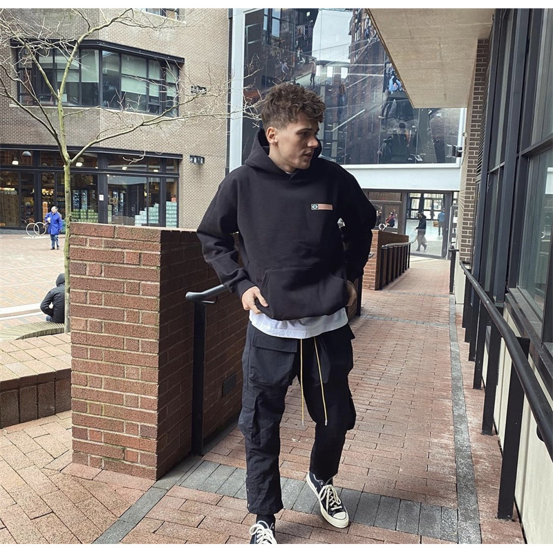 RHUDE Marlboro กางเกง Overalls แบบติดกระดุม.Drawstring สไตล์นักเรียน High Street สำหรับผู้ชาย