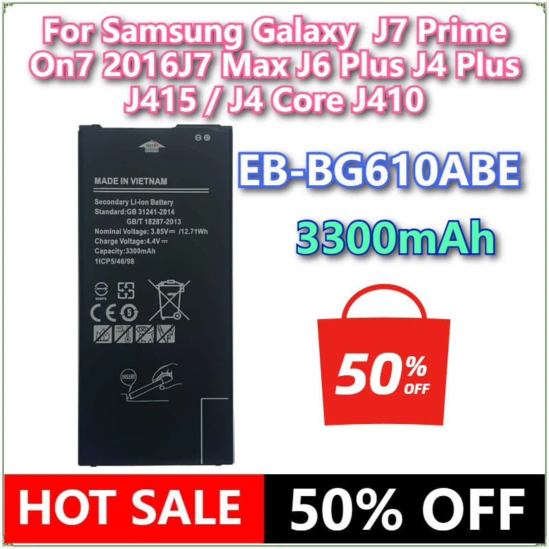 ยี่ห้อใหม่ EB-BG610ABE 3300mAh แบตเตอรี่สําหรับ Samsung Galaxy J7 Prime On7 2016J7 Max J6 Plus J4 Pl